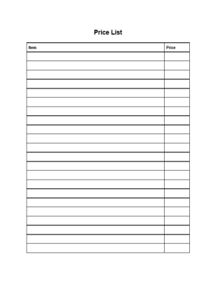 Price List