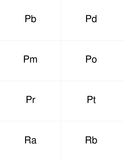 Periodic Table Pb to Rb