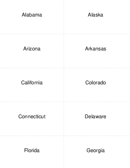 US State Capitals Alabama to Georgia