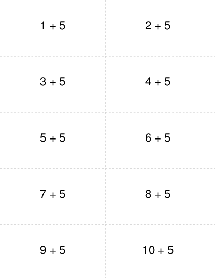 Addition Fives