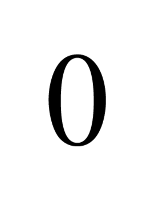 0 in Times Roman