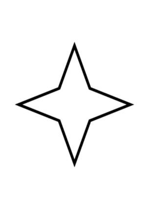 4-pointed star in single page