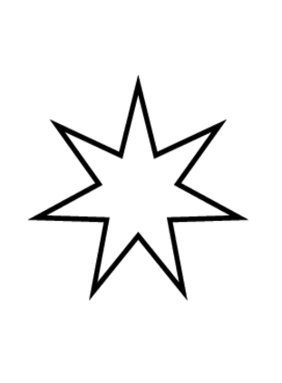7-pointed star in single page