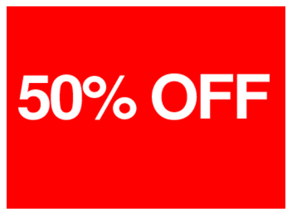 50 Percent Off (on Red)