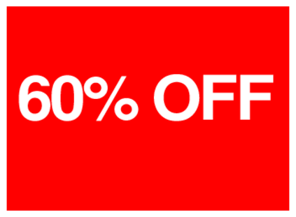 60 Percent Off (on Red)