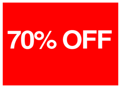 70 Percent Off (on Red)