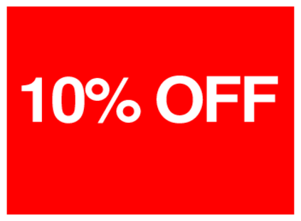 10 Percent Off (on Red)