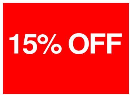 15 Percent Off (on Red)
