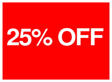25 Percent Off (on Red)