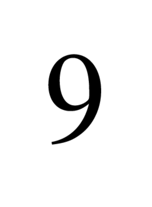 9 in Times Roman