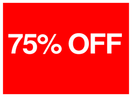 75 Percent Off (on Red)