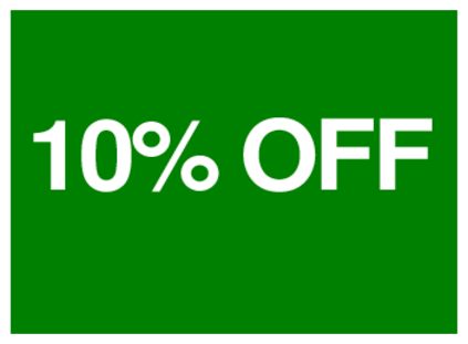 10 Percent Off (on Green)