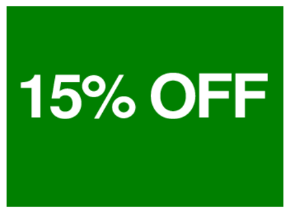 15 Percent Off (on Green)