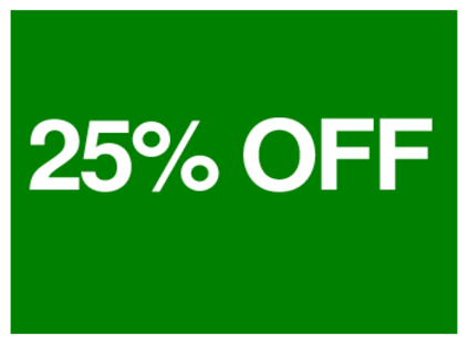 25 Percent Off (on Green)