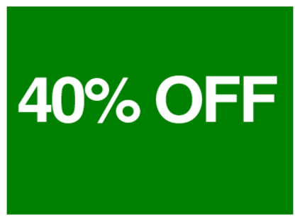 40 Percent Off (on Green)