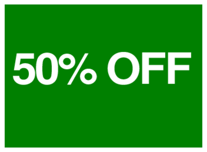 50 Percent Off (on Green)