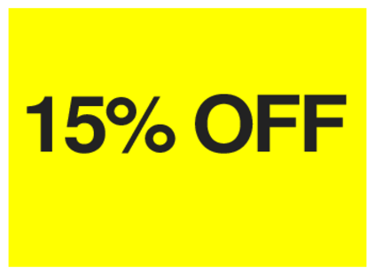 15 Percent Off (on Yellow)