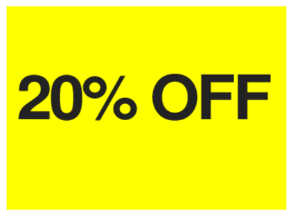 20 Percent Off (on Yellow)