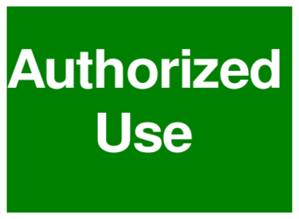 Authorized Use (on Green)