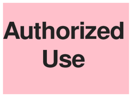 Authorized Use (on Pink)