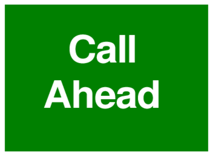Call Ahead (on Green)