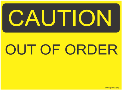 Out of Order Sign