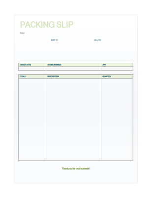 Packing Slip Green