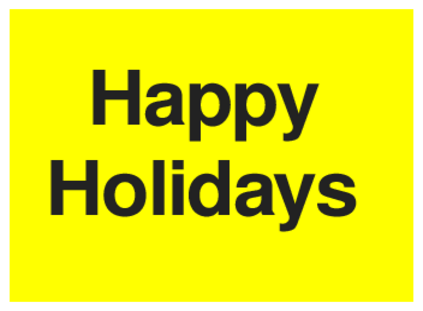 Happy Holidays (on Yellow)