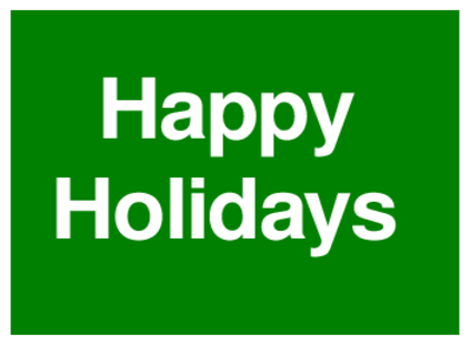 Happy Holidays (on Green)