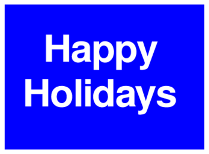 Happy Holidays (on Blue)