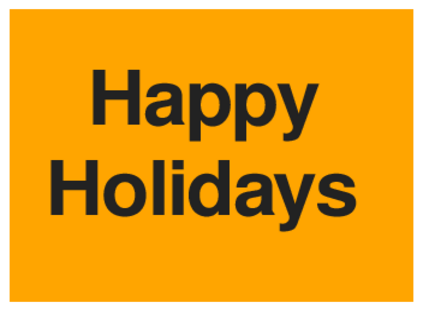 Happy Holidays (on Orange)