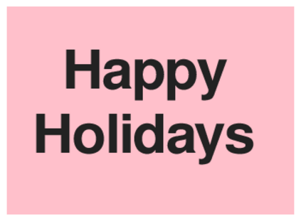 Happy Holidays (on Pink)