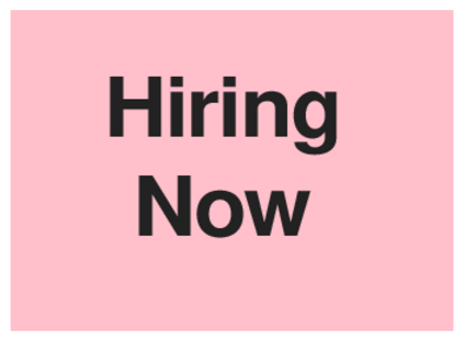 Hiring Now (on Pink)