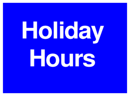 Holiday Hours (on Blue)