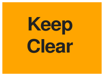 Keep Clear (on Orange)