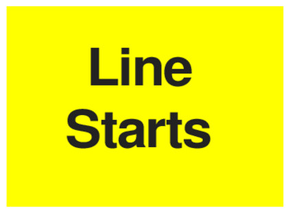 Line Starts (on Yellow)