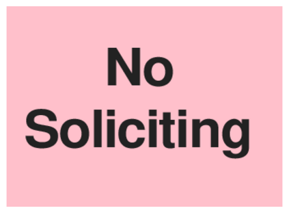 No Soliciting (on Pink)