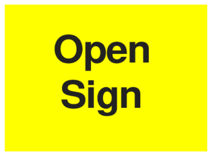 Open Sign (on Yellow)