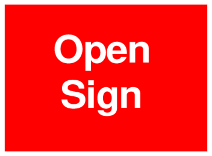 Open Sign (on Red)
