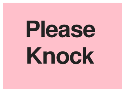 Please Knock (on Pink)