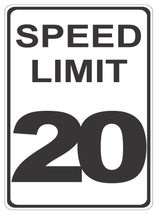 Speed Limit 20 sign