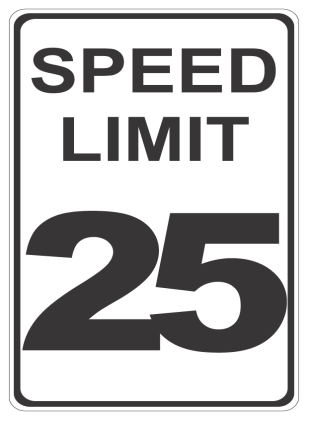 Speed Limit 25 sign