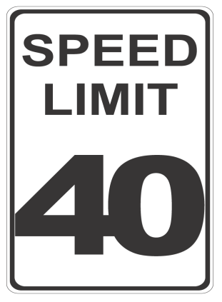 Speed Limit 40 sign