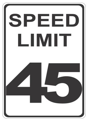 Speed Limit 45 sign
